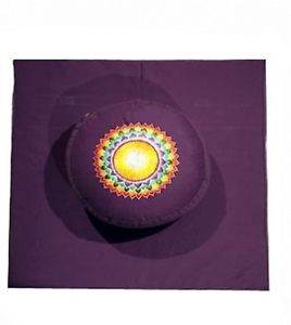 Meditationskissen Meditationsset violett Chakra Yogamatte XL Yoga Yogakissen Buchweizenfüllung – Yog