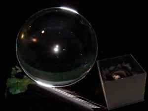Glaskugel Kristallkugel Wahrsager Zauberei 200 mm mit Glasfuß Wahrsagerkugel Seherkugel Fengshui Dek