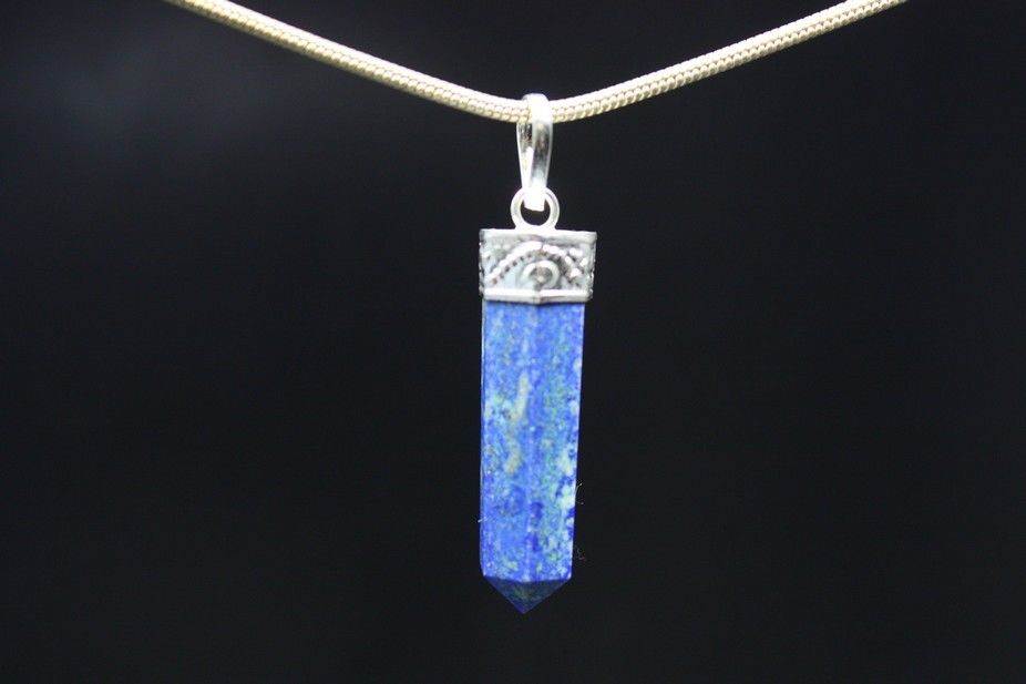 Lapislazuli Spitze Lapis Lazuli mit Fassung Anhänger Energie