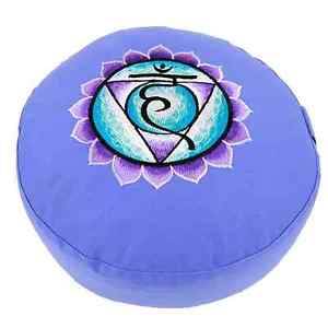 Meditationskissen Chakra 5, Vishuddha - blau XL Buchweizen Yogakissen Buchweizenfüllung – Yoga Sitzk