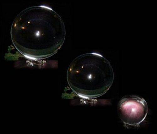 Glaskugel Kristallkugel Wahrsager Zauberei 80 mm mit Glasfuß Wahrsagerkugel Seherkugel Fengshui Deko