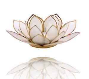 Chakra Lotus Licht, Capiz Teelicht natur