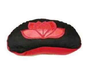 Yoga und Meditationskissen Mondkissen Lotus rot schwarz XL Yogakissen Buchweizenfüllung – Yoga Sitzk