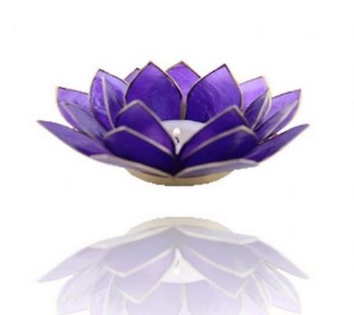 Chakra Lotus Licht, Capiz Teelicht Tanzanit-indigo